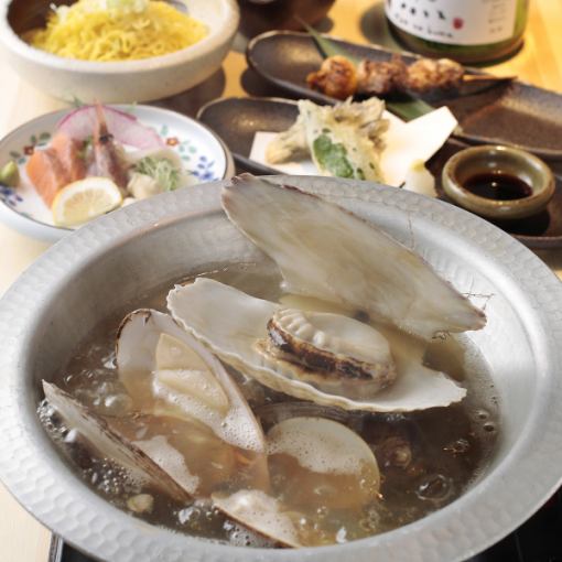 Carefully selected ingredients! "Comes with shellfish bath" ☆ 6,500 yen course Use coupon for 6,500 yen ⇒ 6,000 yen (tax included) 120 minutes all-you-can-drink included
