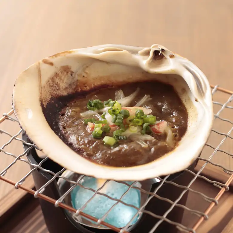 蟹味噌の貝殻焼き