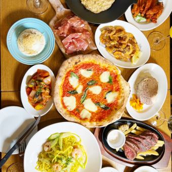 [Food only] 2,970 yen course featuring our signature pizza selection and chicken lemon steak as a main course