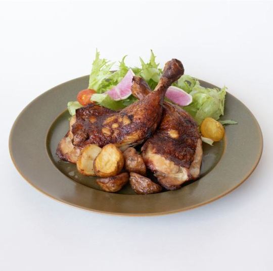 【豪快にかぶりつきたくなる】BBQ 骨付き鶏もも (2本)