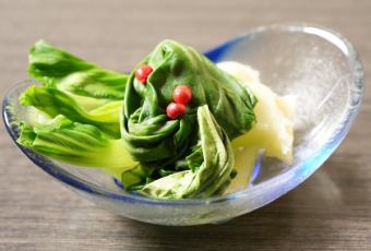 チンゲンサイ中華風生姜浸し