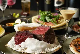1/2~【ゆったり3H飲放付】メインはアンガス牛塊肉塩釜焼!石料理フルコース6000円(税込)