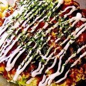 Okonomiyaki with live ingredients