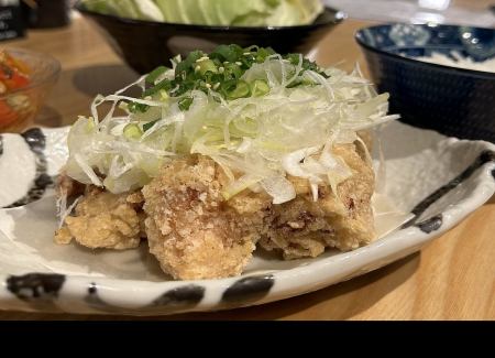 鶏のからあげネギまみれ！！