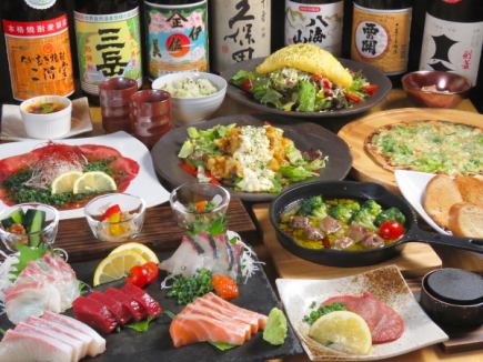 [Monday to Thursday only] ◆Value course◆ 5 kinds of sashimi/fried horse mackerel/seared red chicken included 120 minutes all-you-can-drink 4400 yen → 4000 yen