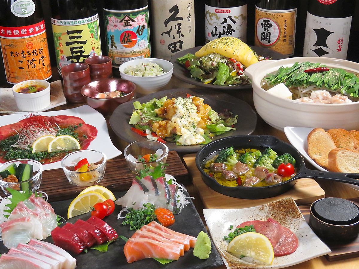 12 dishes, 120 minutes of all-you-can-drink included for 4,800 yen♪ Luxurious contents such as sashimi, beef tongue carpaccio, etc.