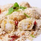 Crispy breaded scallops