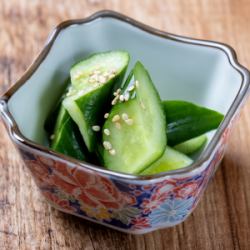 Lightly pickled cucumber with yuzu