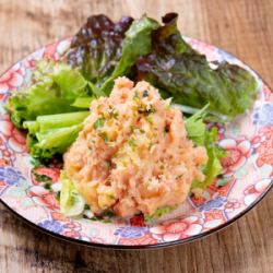 Pollock roe potato salad