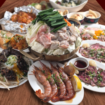 12 dishes in total! 120-minute all-you-can-drink course with 3 types of meat sashimi, Hiroshima oysters, and beef offal chanko nabe