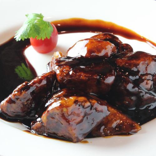 Black vinegar sweet and sour pork with Chinese yam