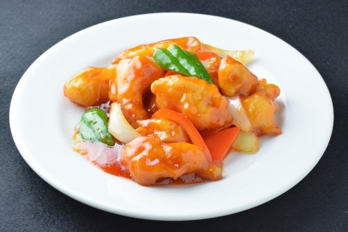 Sweet and sour sauce of white fish