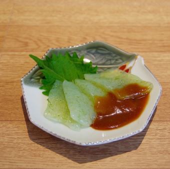田楽味噌の刺身こんにゃく