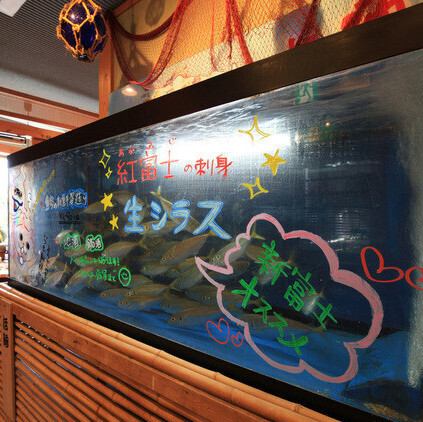 Fish tank inside the store