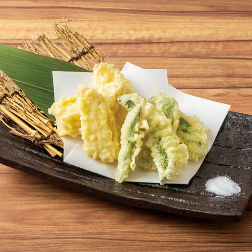 タケノコとスナップエンドウの天ぷら