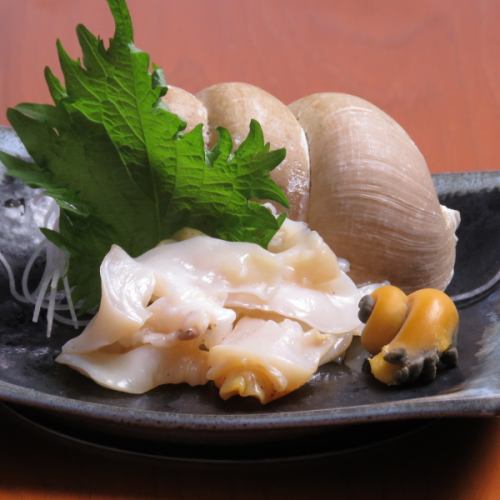 Plum shellfish sashimi / grilled with butter