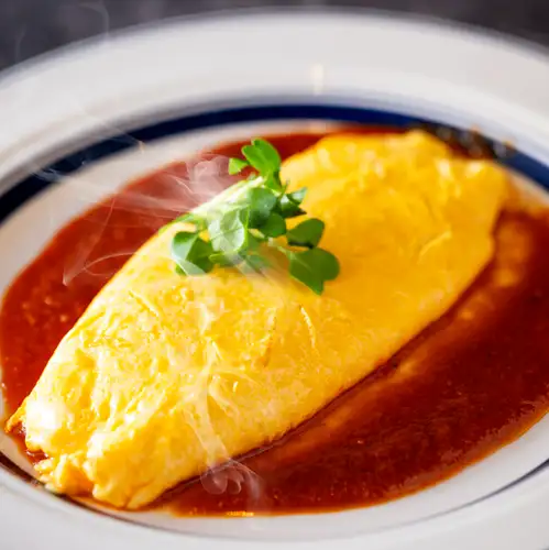 鉄板オムレツトマトソース
