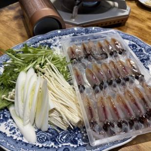 (다른 매장) 도쿠야마 현산 봄의 생 호타루 오징어 샤브샤브 코스!