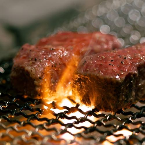 Charcoal grilled chunk of Wagyu beef