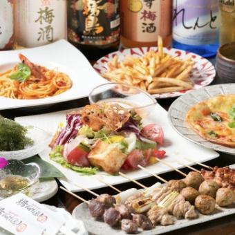 90分飲み放題付き◆鶏いちずコース◇海ぶどう、お造り、焼き鳥、唐揚げなど全8品　4950円(税込)