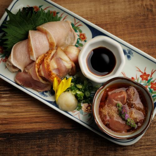 鶏刺し盛り合わせ