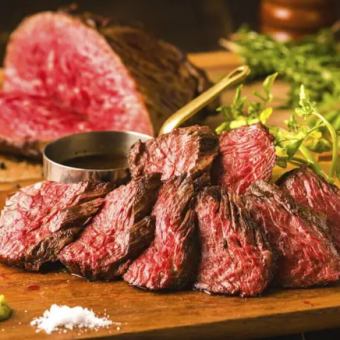 鉄板ステーキ&ローストビーフ&肉寿司食べ放題&２H飲み放題～熟成肉まみれコース～5980円→3480円