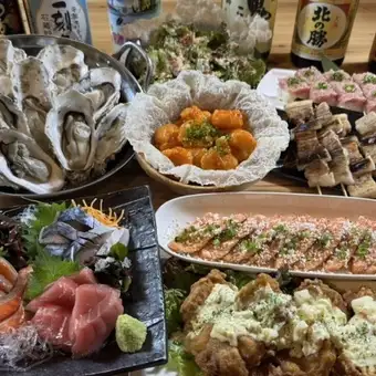 仙鳳趾の牡蠣がついた豪華宴会!生ビール込み120分飲み放題付き宴会コース!!
