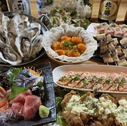 仙鳳趾の牡蠣がついた豪華宴会!生ビール込み120分飲み放題付き宴会コース!!