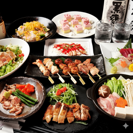 From November 28th: [Special Selection Chrysanthemum 7,500 yen] 9 dishes including chicken sukiyaki, shrimp fryer, Nagoya Cochin chicken, etc. ◆ 2 hours of all-you-can-drink