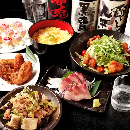  10/1～＜個室確約＞【4500円コース】鶏料理や海鮮等 8品＋飲み放題＜秋宴会＞
