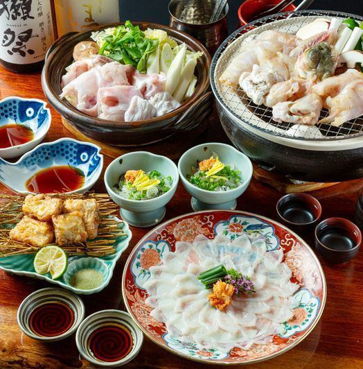 ≪海鮮好き必見！旬のトラフグをふんだんに使用♪≫ 全12品 贅沢とらふぐフルコース ￥12,000（税込）