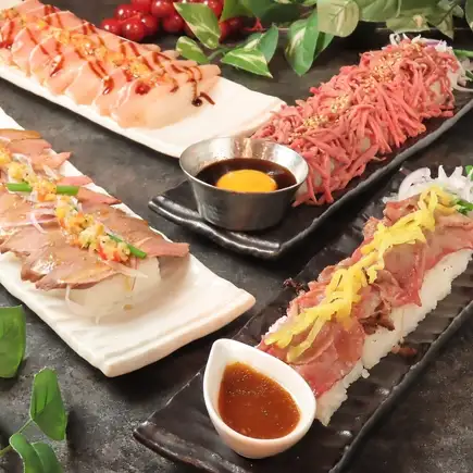 【限午餐時段】午餐宴、閨蜜聚會、媽媽聚會 ★ 無限量供應肉類壽司等,無限量供應水果酸飲 4,700日元 ⇒ 3,700日元