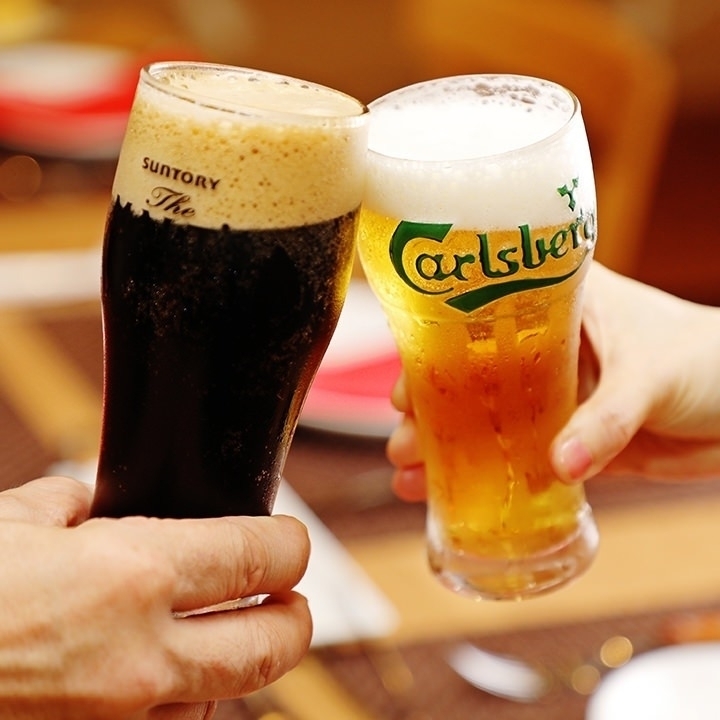 お得な生ビール付き食べ放題＆飲み放題コースございます！