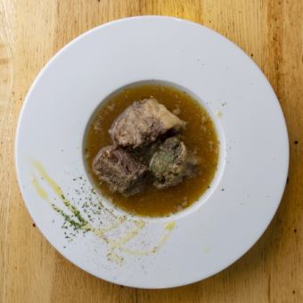 Wagyu beef tail soup with consommé