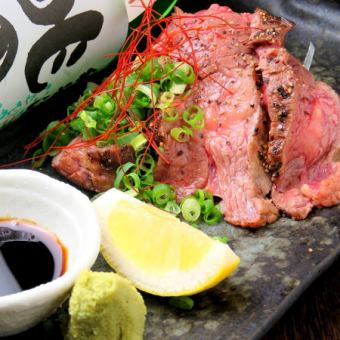 [Charcoal grilled ribeye steak + 3 types of sashimi] etc. 9 dishes + 120 minutes all-you-can-drink course 4400 ⇒ 4000 yen (tax included)