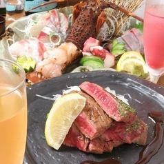 [Charcoal grilled ribeye steak with truffle sauce + spiny lobster] 9 dishes + 120 minutes all-you-can-drink course 5,500 yen (tax included)