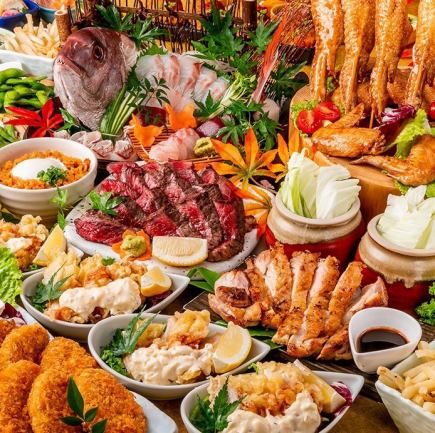 3月4月◇牛・チキンステーキ等選べる3種メイン料理「結コース」食べ飲み放題3時間含む全9品