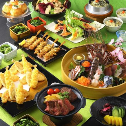 April 4 types of sashimi, beef steak, tempura of spring vegetables "Kanto course" All 10 items including 3H all-you-can-drink