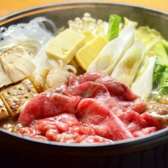 [Carefully selected Wagyu beef sukiyaki course] 6 dishes in total [Banquet/Entertainment/Seasonal/Private room]