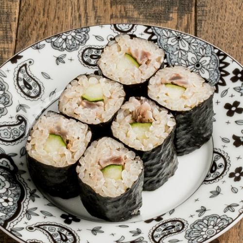 Horse mackerel and plum meat roll