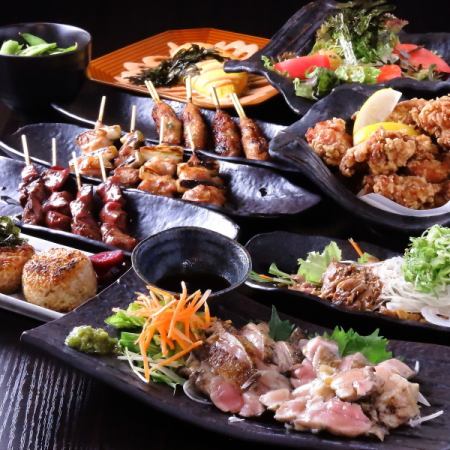宴会にオススメ◎【炙りももタタキ＆焼きおにぎりコース】150分飲み放題付き全10品5500円(税込)