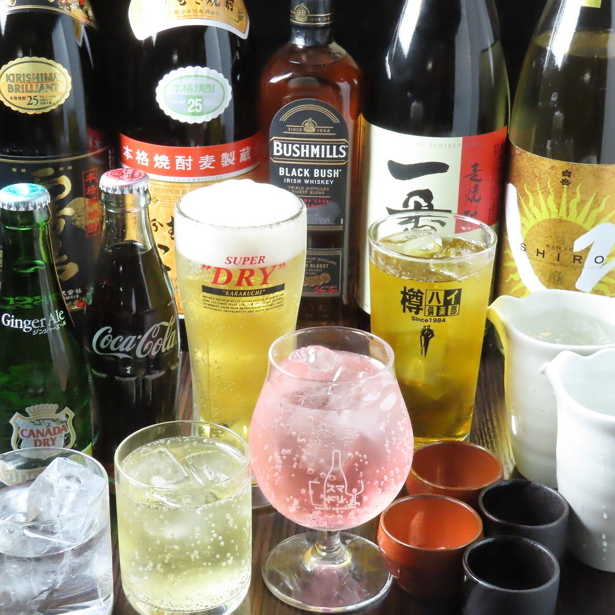 コースの飲み放題のドリンクメニューも充実しております♪