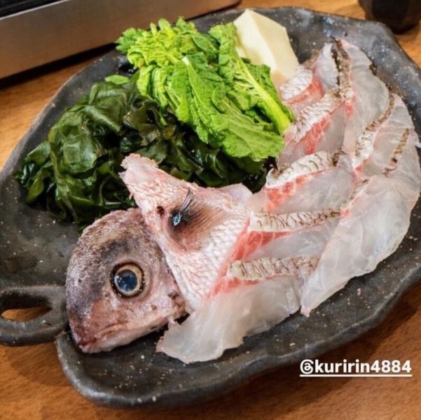 【3月限定】春の訪れを祝う逸品。天然桜鯛と新わかめの贅沢しゃぶしゃぶ～飲み放題付き～