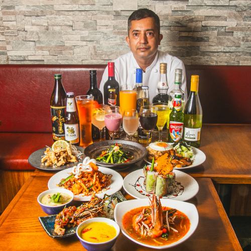 A wide variety of courses with all-you-can-drink options