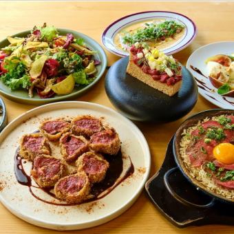 【附2小時30分鐘無限暢飲】D套餐:包含稀有炸牛排在內的7道奢華菜餚! 12人以上可免費包場2樓!