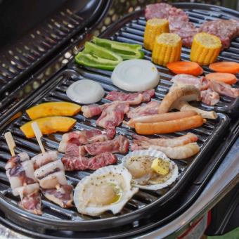 [All-you-can-drink included] Deluxe BBQ course (with seafood) 5,500 yen