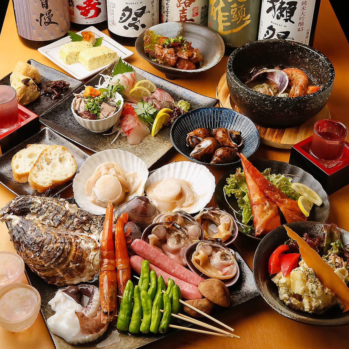 含180分鐘無限暢飲■最受歡迎的海邊套餐■11道菜品合計6,200日元