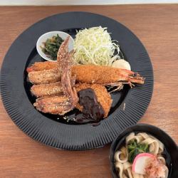 나고야 만끽 세트 새우 튀김, 된장 치킨 카츠