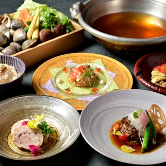 名物はましゃぶ＆天然はまぐりを楽しめる！全6品『おもてなしコース』8,500円(税込)