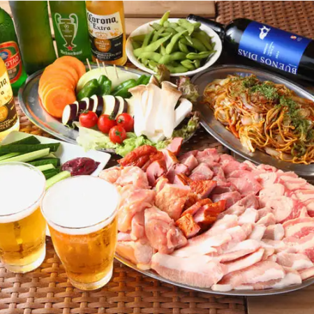 [Weekdays ◆ 2 hours all-you-can-drink included] Very popular! Empty-handed BBQ plan {5,500 yen} 4 people or more